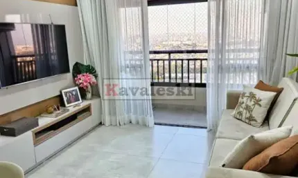 Apartamento 90 m²,  3 dormitórios ,ar condicionado em todos comodos.