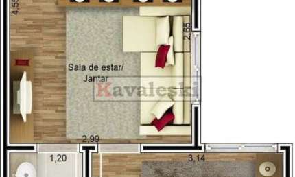 Apartamento com 1 quarto à venda na Rua Bamboré, --, Ipiranga, São Paulo, 39 m2 por R$ 285.000