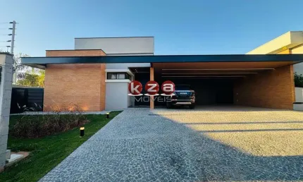 Venda de Casa de Alto Padrão no Condomínio Querência, Valinhos-SP: 4 quartos, 3 suítes, 5 banheiros, piscina e 6 vagas, 319m².