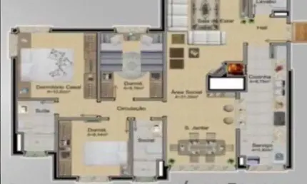 Apartamento para venda - 99.38m², 3 dormitórios, sendo 1 suites, passo da areia