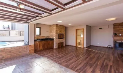 Cobertura 3 dormitórios, piscina, lareira, vista e 3 vagas no Solarium Lindóia