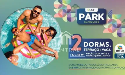 Lançamento a venda - park guarulhos - 43 e 56 m² - 2 dormitórios -1 vaga - varanda - vila augusta guarulhos/sp