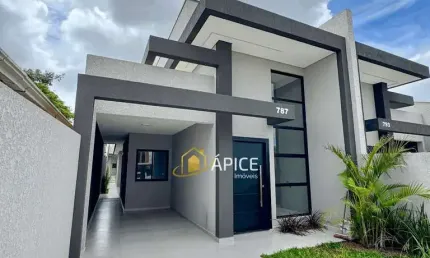 Casa com suíte, edícula e pé direito alto no bairro Iguaçu em Fazenda Rio Grande