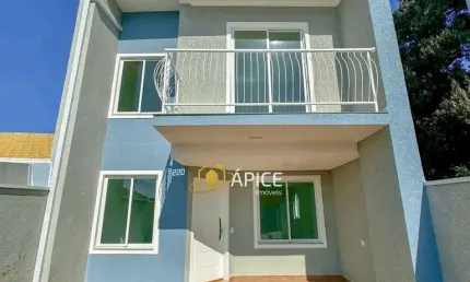 Sobrado novo com 3 quartos e suíte no bairro Eucaliptos, Fazenda Rio Grande