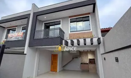 Sobrado com suíte e espaço gourmet no bairro nações, fazenda rio grande