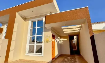 Casa nova com 3 quartos, suíte e área gourmet no bairro iguaçu, frg