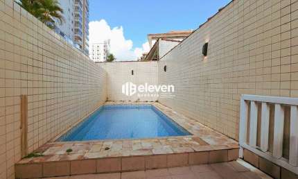 Casa Sobreposta Alta com 3 Suítes e Lazer Privativo – 240m² | Campo Grande – Santos/SP