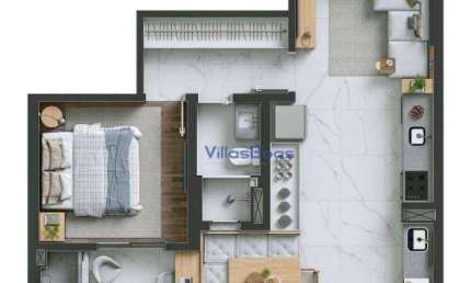 Apartamento com 1 quarto à venda na Avenida Doutor Eduardo Cury, Jardim das Colinas, São José dos Campos