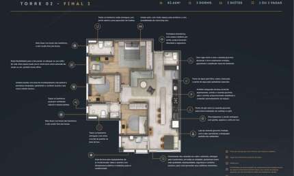 Apartamento com 3 dormitórios à venda, 83 m² por R$ 1.229.693,36 - Royal Park - São José dos Campos/SP