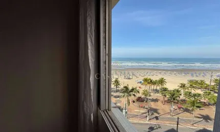 Apartamento com 3 dormitórios frente mar à venda, 85 m² por r$ 350.000 - mirim - praia grande/sp