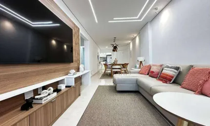 Apartamento com 3 dormitórios à venda, 114 m² por r$ 1.600.000,00 - maracanã - praia grande/sp