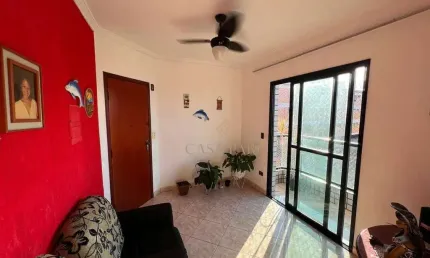 Apartamento com sacada de 1 quarto à venda na vila tupi em praia grande.