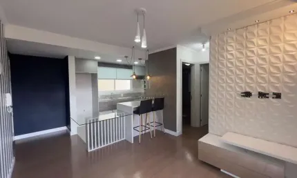 Apartamento semimobiliado com 2 dormitórios e vaga dupla de garagem no bairro sã