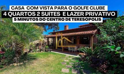 Casa com 4 quartos (2 suítes) vista para o Golfe Clube e lazer privativo