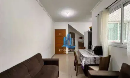 Cobertura com 2 dormitórios à venda, 88 m² por r$ 399.000 - vila humaitá - santo andré/sp