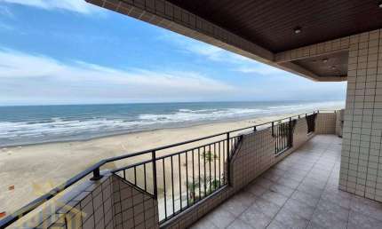 Espaçoso Apartamento Frente Mar - Sacada - Lazer - 02 Vagas - Aviação - Praia Grande