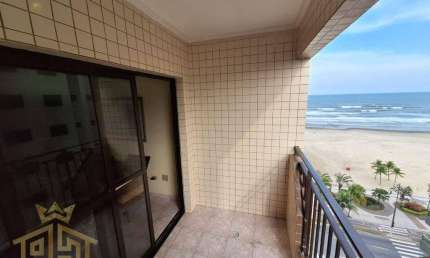 Apartamento Espaçoso em Prédio frente mar - 02 dormitórios (01 Suíte) - Sacada vista mar - Lazer - 1 vaga - Aviação - Praia Grande