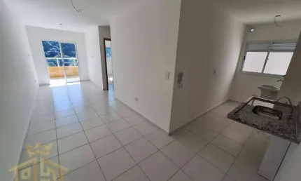 Apartamento novo - com 2 dormitórios à venda, 60 m² por r$ 438.000 - boqueirão - praia grande/sp