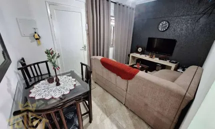 Apartamento 02 dormitórios semi mobiliado - aviação - praia grande