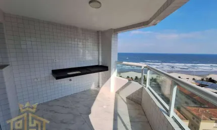 Apartamento Novo - Caiçara - 02 dormitórios (01 Suíte) - Sacada Gourmet vista mar - Lazer - 1 vaga