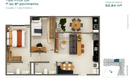 Apartamento com 2 quartos à venda na rua dom hélio paschoal, 200, bonfim paulista, ribeirão preto, 62 m2 por r$ 612.135