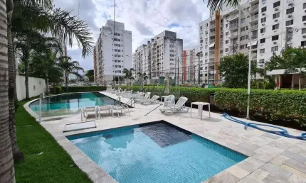 Caminhos da barra, 2 quartos com varanda e vaga. lazer completo em jacarepaguá