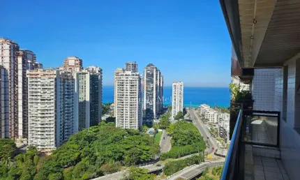 SUN COAST APTO COM VISTA DOS SONHOS - PEDRA DA GÁVEA E MAR