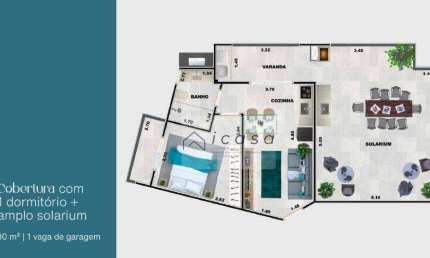 Cobertura com 1 dormitório à venda, 80 m² por R$ 800.000,00 - Praia Grande - Ubatuba/SP