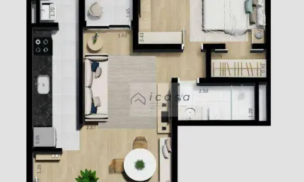 Apartamento com 2 dormitórios à venda, 52 m² por R$ 294.000,00 - Jardim São José - Caçapava/SP