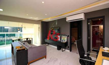 Apartamento com 1 dormitório para alugar, 48 m² por R$ 4.000,00/mês - José Menino - Santos/SP