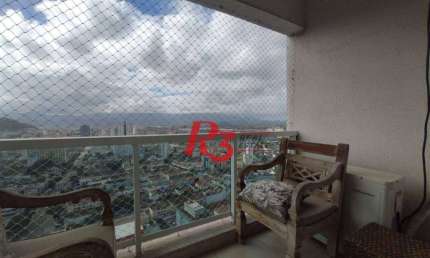 Apartamento com 1 dormitório para alugar, 47 m² por R$ 4.500,00/mês - Boqueirão - Santos/SP