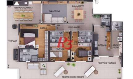 Apartamento Garden à venda, 170 m² por R$ 2.720.600,00 - Aparecida - Santos/SP