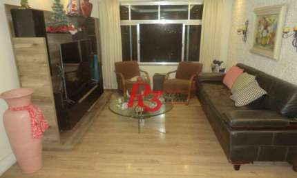 Apartamento com 3 dormitórios à venda, 128 m² - Aparecida - Santos/SP