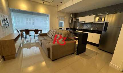 Apartamento com 1 dormitório para alugar, 57 m² por R$ 6.200,00/mês - Gonzaga - Santos/SP