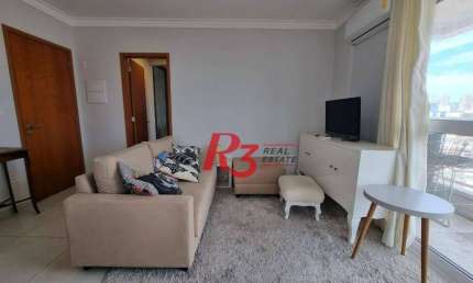 Apartamento com 1 dormitório para alugar, 52 m² por R$ 3.800,00/mês - Boqueirão - Santos/SP