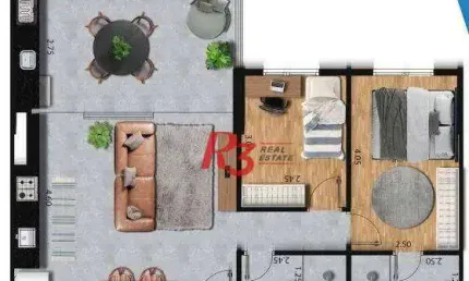 Apartamento à venda, 68 m² por R$ 600.000,00 - José Menino - Santos/SP