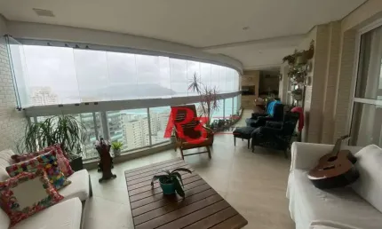 Apartamento com 4 dormitórios à venda, 205 m² por r$ 3.390.000,00 - embaré - santos/sp