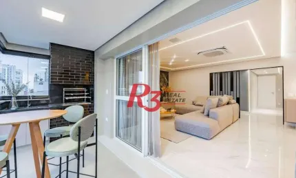 Apartamento de alto padrão com 3 suítes à venda, 234 m² por R$ 3.650.000 - Boqueirão - Santos/SP