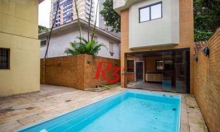 Casa, 450 m² - venda por R$ 4.600.000,00 ou aluguel por R$ 23.000,00 - Gonzaga - Santos/SP