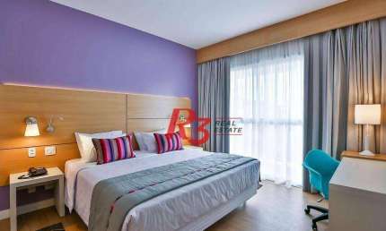 Flat com 1 dormitório à venda, 30 m² por R$ 465.000,00 - Gonzaga - Santos/SP