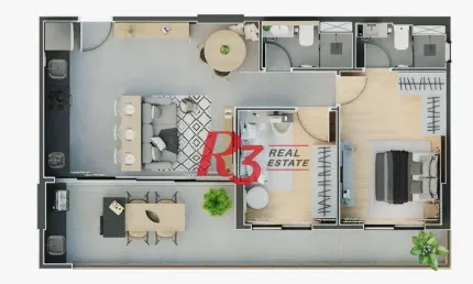 Apartamento com 2 dormitórios, 65 m² - venda por R$ 950.000,00 ou aluguel por R$ 6.500,00/mês - Ponta da Praia - Santos/SP
