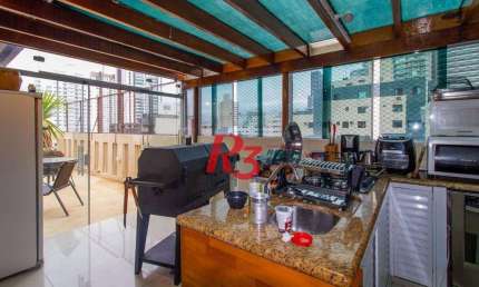 Cobertura com 3 dormitórios à venda, 255 m² por R$ 1.700.000,00 - Pompéia - Santos/SP