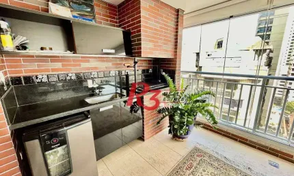 Apartamento com 3 dormitórios à venda, 148 m² por r$ 2.390.000,00 - boqueirão - santos/sp
