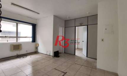 R3 REAL ESTATE VENDE OU ALUGA SALA COMERCIAL!  Sala, 34 m² - venda por R$ 250.000 ou aluguel por R$ 2.500/mês - Centro - Santos/SP
