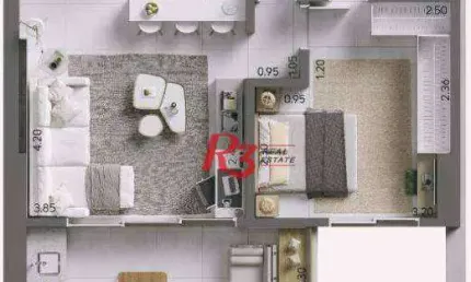 Apartamento com 1 dormitório à venda, 58 m² por r$ 715.000,00 - ponta da praia - santos/sp