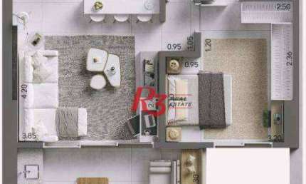 Apartamento com 1 dormitório à venda, 58 m² por R$ 727.000 - Ponta da Praia - Santos/SP