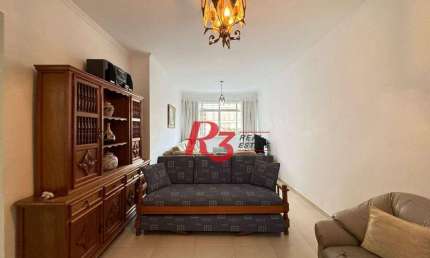 Apartamento com 2 dormitórios na quadra da praia à venda, 127 m² por R$ 700.000 - Aparecida - Santos/SP