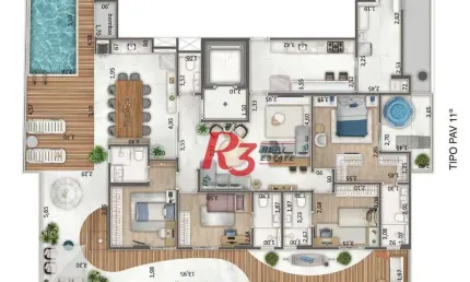 Apartamento garden à venda, 258 m² por r$ 7.451.000,00 - ponta da praia - santos/sp