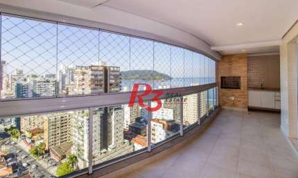 Apartamento com 4 dormitórios, 204 m² - venda por R$ 3.300.000,00 ou aluguel por R$ 18.000,00/mês - Boqueirão - Santos/SP