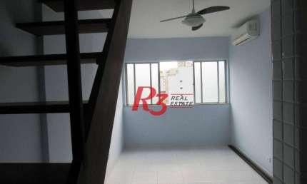 R3 REALESTATE VENDE OU ALUGA!  Cobertura Duplex de Frente com 105m2 venda por R$ 640.000 ou aluguel por R$ 4.000/mês - José Menino - Santos/SP